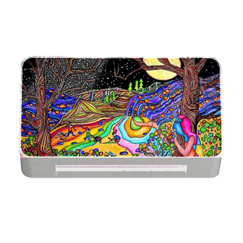 Nature Moon Psychedelic Painting Memory Card Reader with CF from ArtsNow.com Front