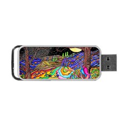 Nature Moon Psychedelic Painting Portable USB Flash (Two Sides) from ArtsNow.com Back