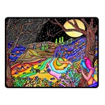 Nature Moon Psychedelic Painting Two Sides Fleece Blanket (Small)