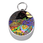 Nature Moon Psychedelic Painting Mini Silver Compasses