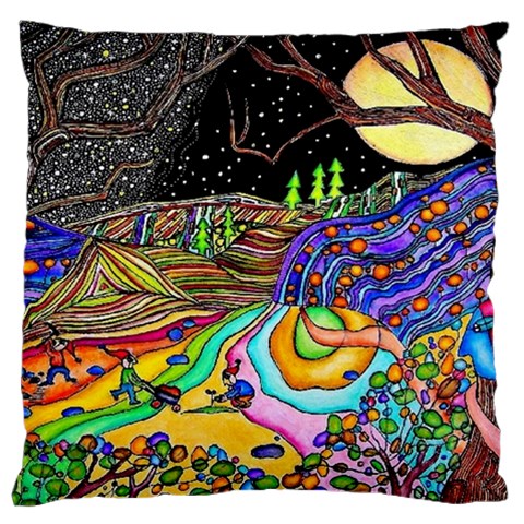 Nature Moon Psychedelic Painting Standard Premium Plush Fleece Cushion Case (Two Sides) from ArtsNow.com Front