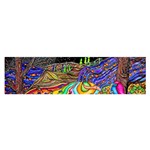 Nature Moon Psychedelic Painting Oblong Satin Scarf (16  x 60 )
