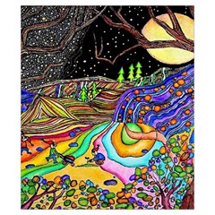 Nature Moon Psychedelic Painting Drawstring Pouch (XS) from ArtsNow.com Back