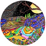 Nature Moon Psychedelic Painting Wooden Bottle Opener (Round)