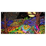 Nature Moon Psychedelic Painting Banner and Sign 8  x 4 