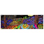 Nature Moon Psychedelic Painting Banner and Sign 9  x 3 