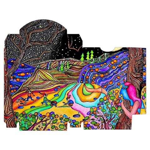 Nature Moon Psychedelic Painting Playing Cards Single Design (Rectangle) with Custom Box from ArtsNow.com Poker Box