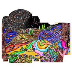 Nature Moon Psychedelic Painting Playing Cards Single Design (Rectangle) with Custom Box from ArtsNow.com Poker Box