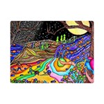 Nature Moon Psychedelic Painting Premium Plush Fleece Blanket (Mini)
