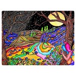 Nature Moon Psychedelic Painting Two Sides Premium Plush Fleece Blanket (Extra Small)