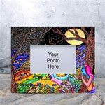 Nature Moon Psychedelic Painting White Tabletop Photo Frame 4 x6 