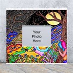 Nature Moon Psychedelic Painting White Wall Photo Frame 5  x 7 
