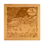 Nature Moon Psychedelic Painting Wood Photo Frame Cube