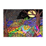 Nature Moon Psychedelic Painting Crystal Sticker (A4)