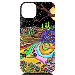 Nature Moon Psychedelic Painting iPhone 14 Plus Black UV Print Case