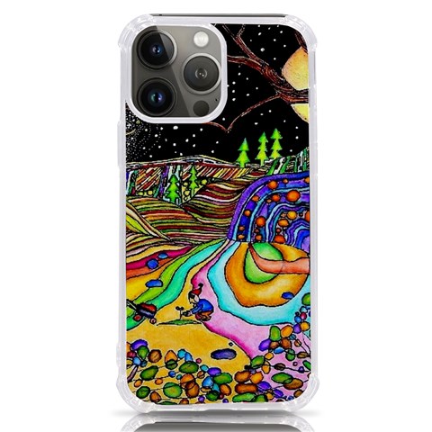 Nature Moon Psychedelic Painting iPhone 13 Pro Max TPU UV Print Case from ArtsNow.com Front
