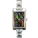 Abstract Psychedelic Rectangle Italian Charm Watch