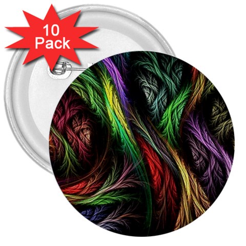 Abstract Psychedelic 3  Buttons (10 pack)  from ArtsNow.com Front