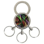 Abstract Psychedelic 3-Ring Key Chain