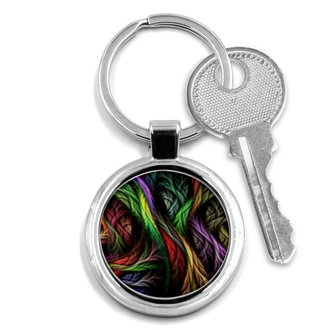 Abstract Psychedelic Key Chain (Round) from ArtsNow.com Front