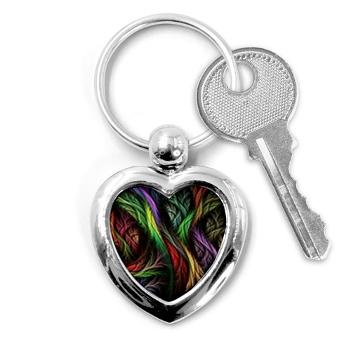 Abstract Psychedelic Key Chain (Heart) from ArtsNow.com Front