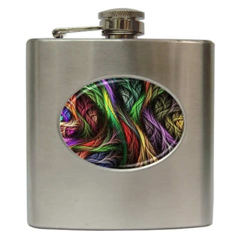 Abstract Psychedelic Hip Flask (6 oz) from ArtsNow.com Front