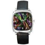 Abstract Psychedelic Square Metal Watch