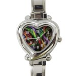 Abstract Psychedelic Heart Italian Charm Watch