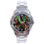 Abstract Psychedelic Stainless Steel Analogue Watch