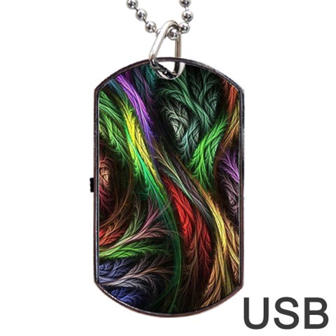 Abstract Psychedelic Dog Tag USB Flash (One Side) from ArtsNow.com Front