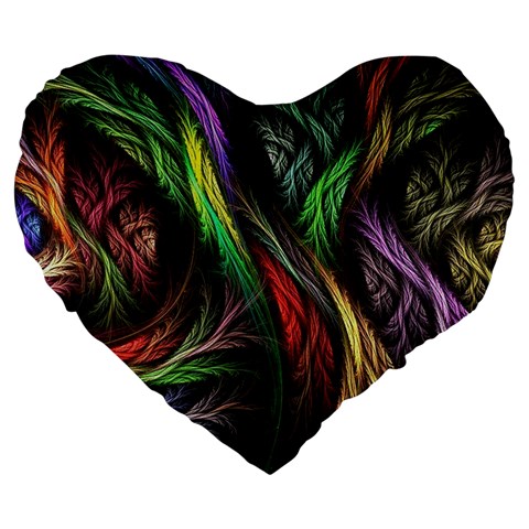 Abstract Psychedelic Large 19  Premium Heart Shape Cushions from ArtsNow.com Front