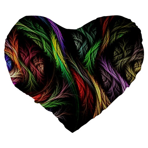 Abstract Psychedelic Large 19  Premium Heart Shape Cushions from ArtsNow.com Back