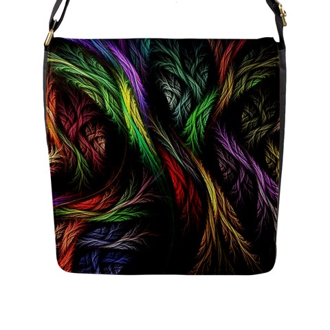 Abstract Psychedelic Flap Closure Messenger Bag (L) from ArtsNow.com Front