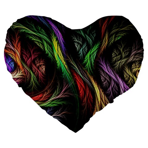 Abstract Psychedelic Large 19  Premium Flano Heart Shape Cushions from ArtsNow.com Front