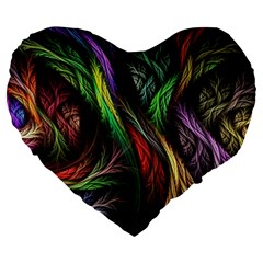 Abstract Psychedelic Large 19  Premium Flano Heart Shape Cushions from ArtsNow.com Front