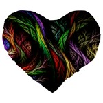 Abstract Psychedelic Large 19  Premium Flano Heart Shape Cushions