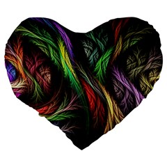 Abstract Psychedelic Large 19  Premium Flano Heart Shape Cushions from ArtsNow.com Back