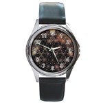 Abstract Psychedelic Geometry Andy Gilmore Sacred Round Metal Watch