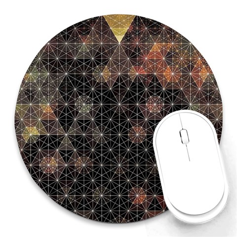 Abstract Psychedelic Geometry Andy Gilmore Sacred Round Mousepad from ArtsNow.com Front