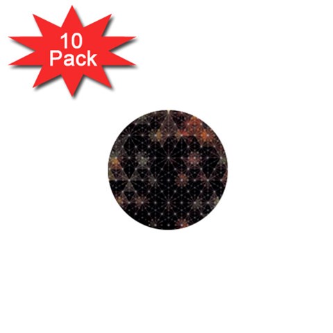 Abstract Psychedelic Geometry Andy Gilmore Sacred 1  Mini Buttons (10 pack)  from ArtsNow.com Front
