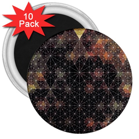 Abstract Psychedelic Geometry Andy Gilmore Sacred 3  Magnets (10 pack)  from ArtsNow.com Front