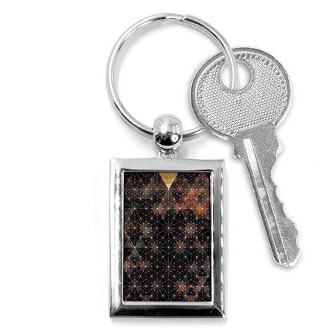 Abstract Psychedelic Geometry Andy Gilmore Sacred Key Chain (Rectangle) from ArtsNow.com Front