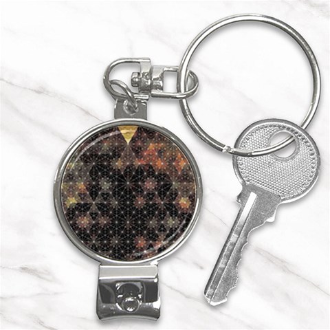Abstract Psychedelic Geometry Andy Gilmore Sacred Nail Clippers Key Chain from ArtsNow.com Front