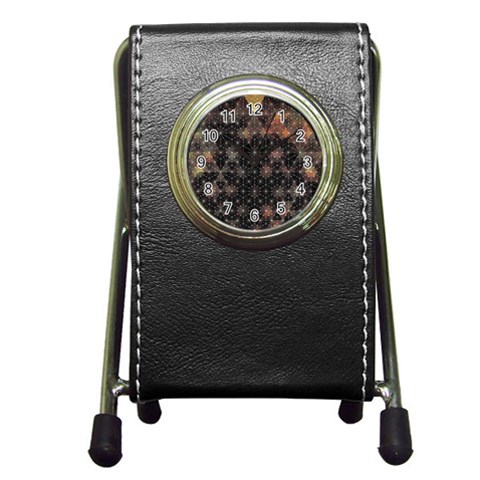 Abstract Psychedelic Geometry Andy Gilmore Sacred Pen Holder Desk Clock from ArtsNow.com Front