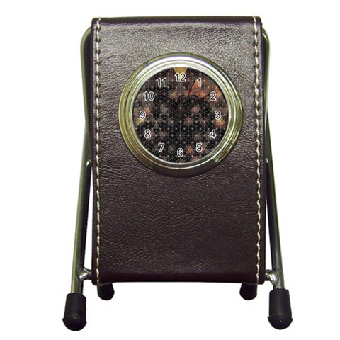 Abstract Psychedelic Geometry Andy Gilmore Sacred Pen Holder Desk Clock from ArtsNow.com Front