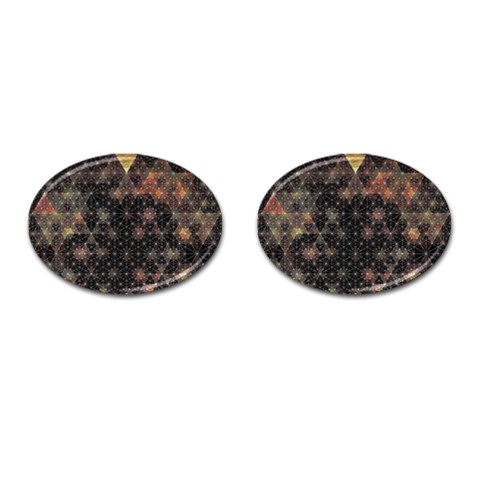 Abstract Psychedelic Geometry Andy Gilmore Sacred Cufflinks (Oval) from ArtsNow.com Front(Pair)