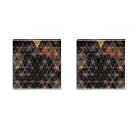 Abstract Psychedelic Geometry Andy Gilmore Sacred Cufflinks (Square) from ArtsNow.com Front(Pair)