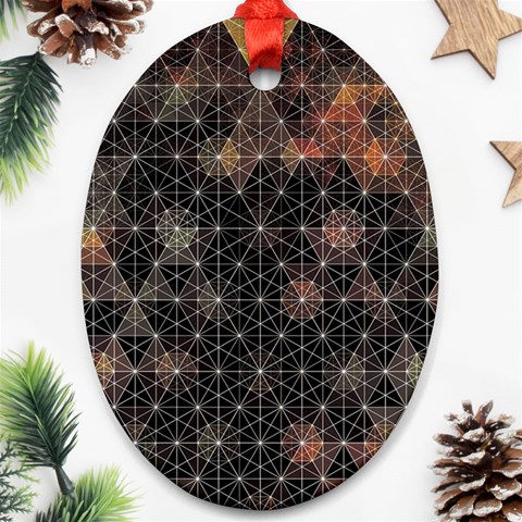 Abstract Psychedelic Geometry Andy Gilmore Sacred Oval Ornament (Two Sides) from ArtsNow.com Front