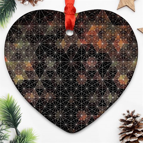 Abstract Psychedelic Geometry Andy Gilmore Sacred Heart Ornament (Two Sides) from ArtsNow.com Front