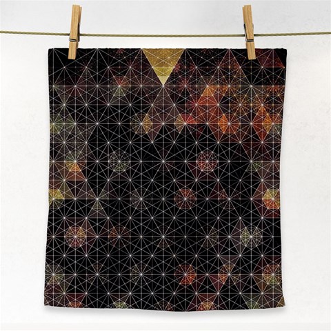 Abstract Psychedelic Geometry Andy Gilmore Sacred Face Towel from ArtsNow.com Front